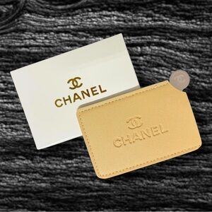 Tan/Nude Chanel Card Holder & Mirror - New In Box Bridsemaid Stocking Gift